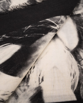 Givenchy Black wool and silk print scarf 710009369001