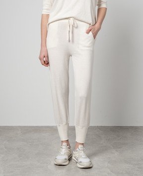Allude White joggers with silk and cashmere 24262024