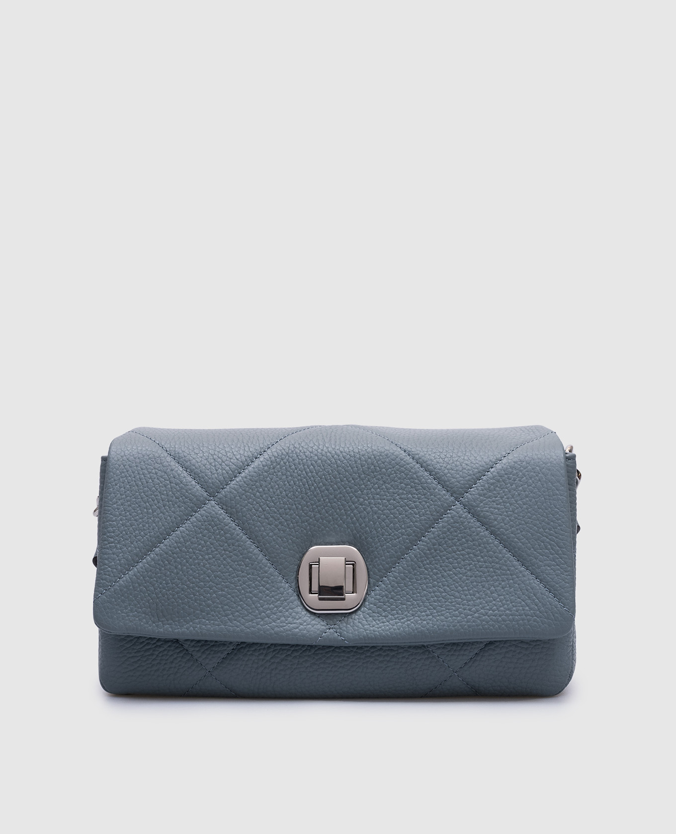 

Blue leather quilted messenger bag Gianni Notaro, Light blue
