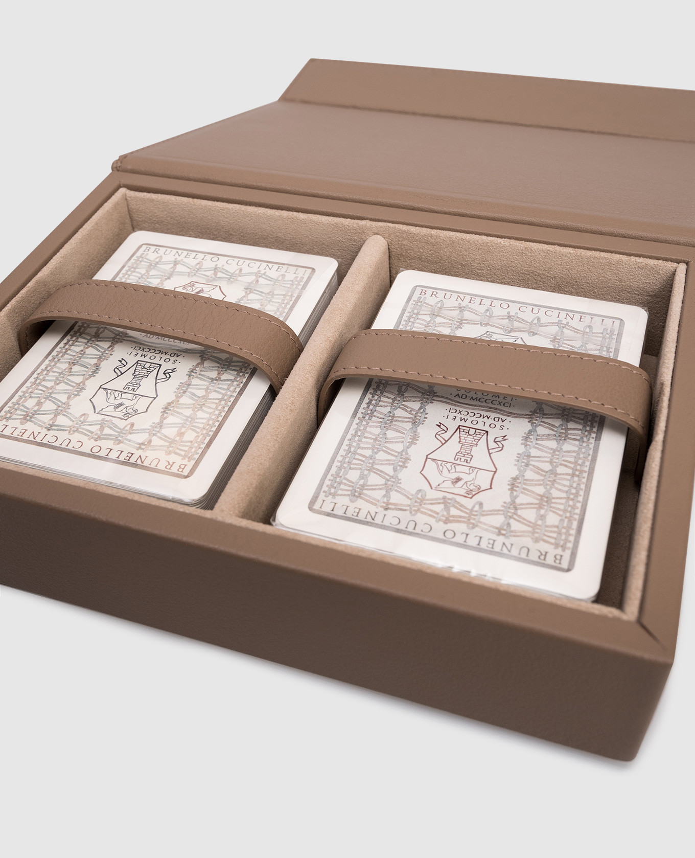 

Set of playing cards in a leather case Brunello Cucinelli, Beige