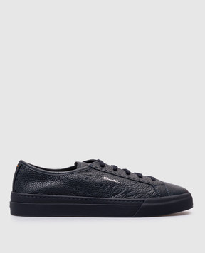Santoni Blue leather sneakers MBGT22063OCNTMIA