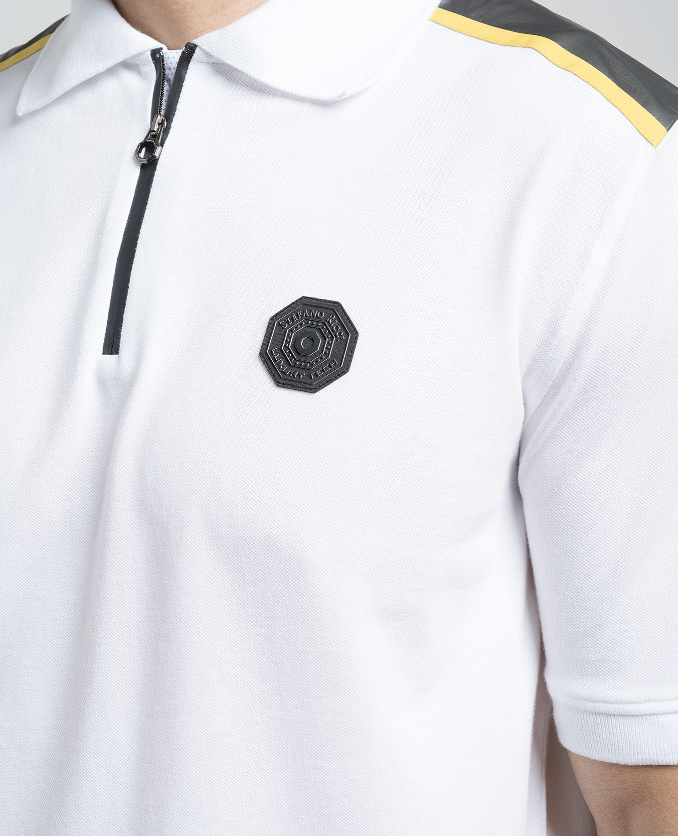 

White polo with logo Stefano Ricci