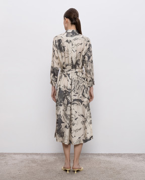 MooRER NAYA green silk shirt dress NAYAPSK