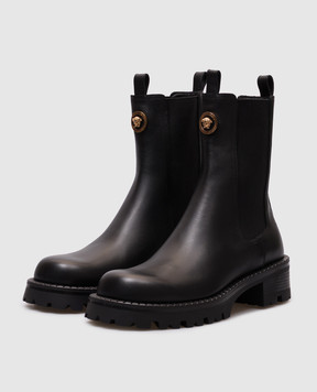 Versace Alia black leather chelsea boots 10120401A02254