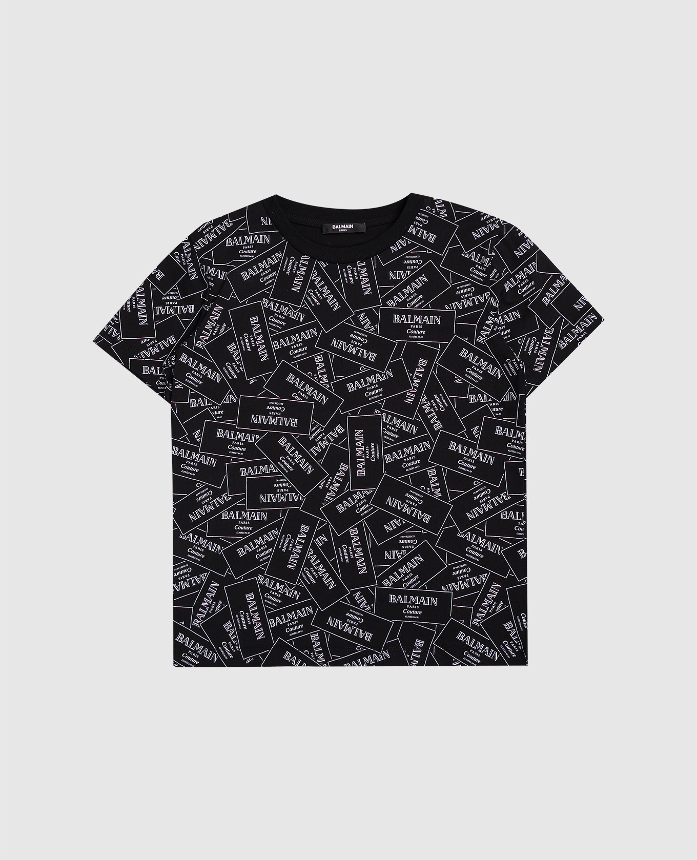 Children&#39;s black T-shirt with logo print Balmain