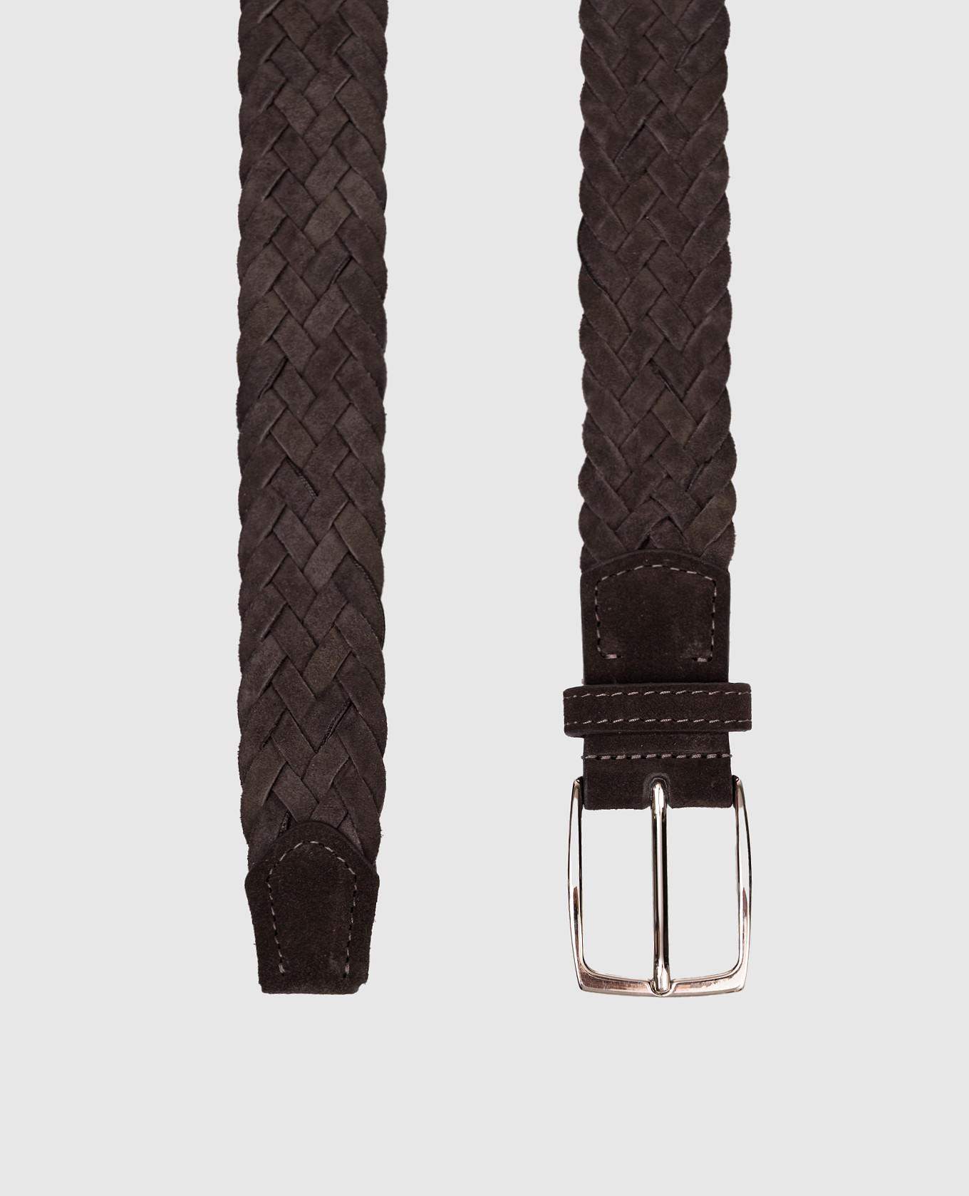 

Brown suede belt with logo weave ISAIA