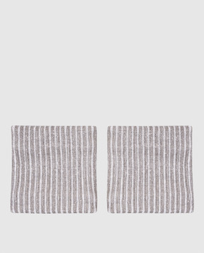 Brunello Cucinelli Gray cuffs with monil chain M0T18HT289