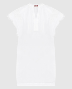 Max Mara ASTOR white dress with embroidered sash ASTOR