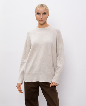 Brunello Cucinelli Beige cashmere jumper with monil chain M12707300
