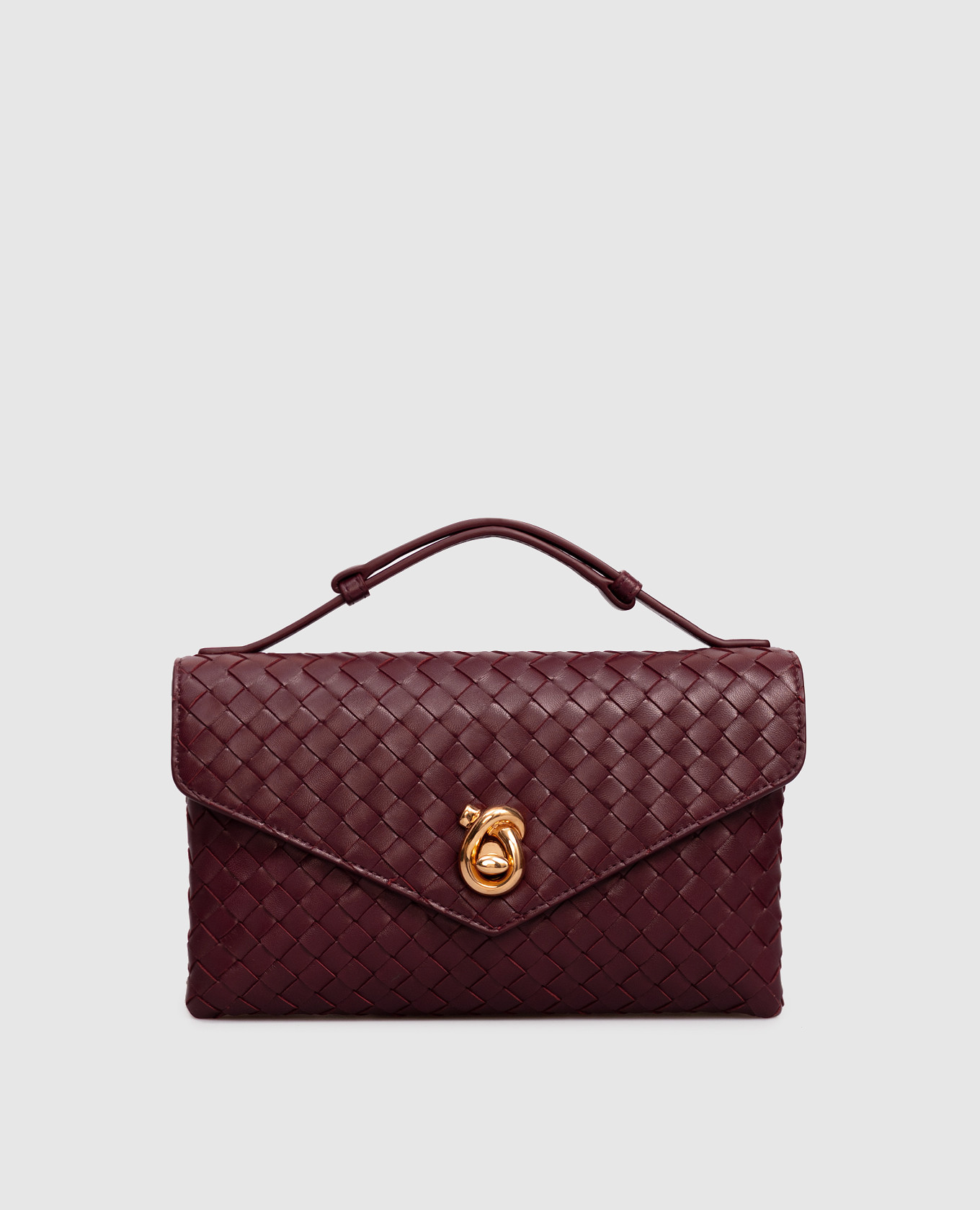 

Burgundy leather bag with weaving Bottega Veneta