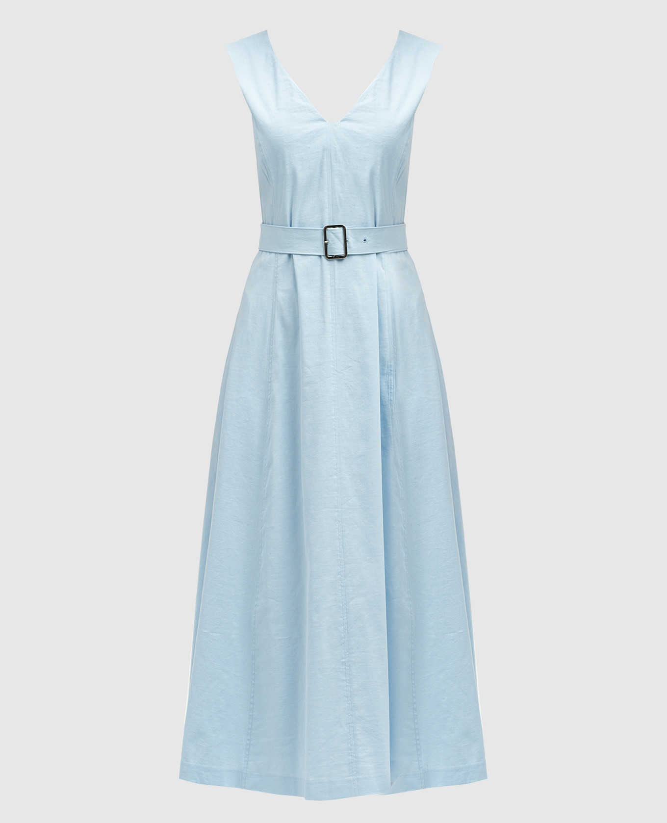 

Blue midi dress with linen Theory, Light blue