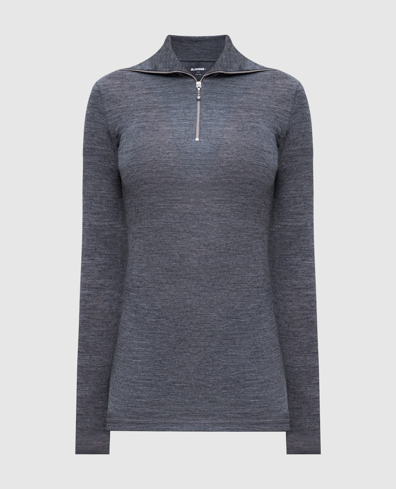 

Gray melange wool jumper with logo print Jil Sander, Серый