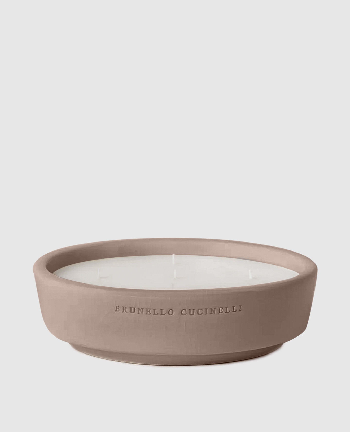 Candle in a ceramic candle holder with Ebony &amp; Teak scent Brunello Cucinelli