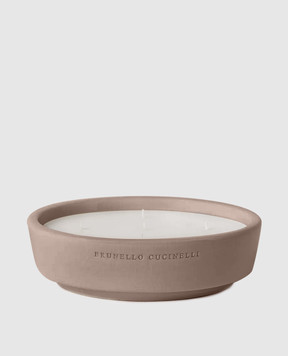 Brunello Cucinelli Candle in a ceramic candle holder with Ebony & Teak scent MLCAND327
