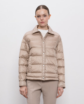 Peserico Beige down jacket with patch A2409102200