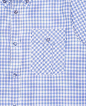 Stefano Ricci Children's blue checked shirt YAC6S00010L823