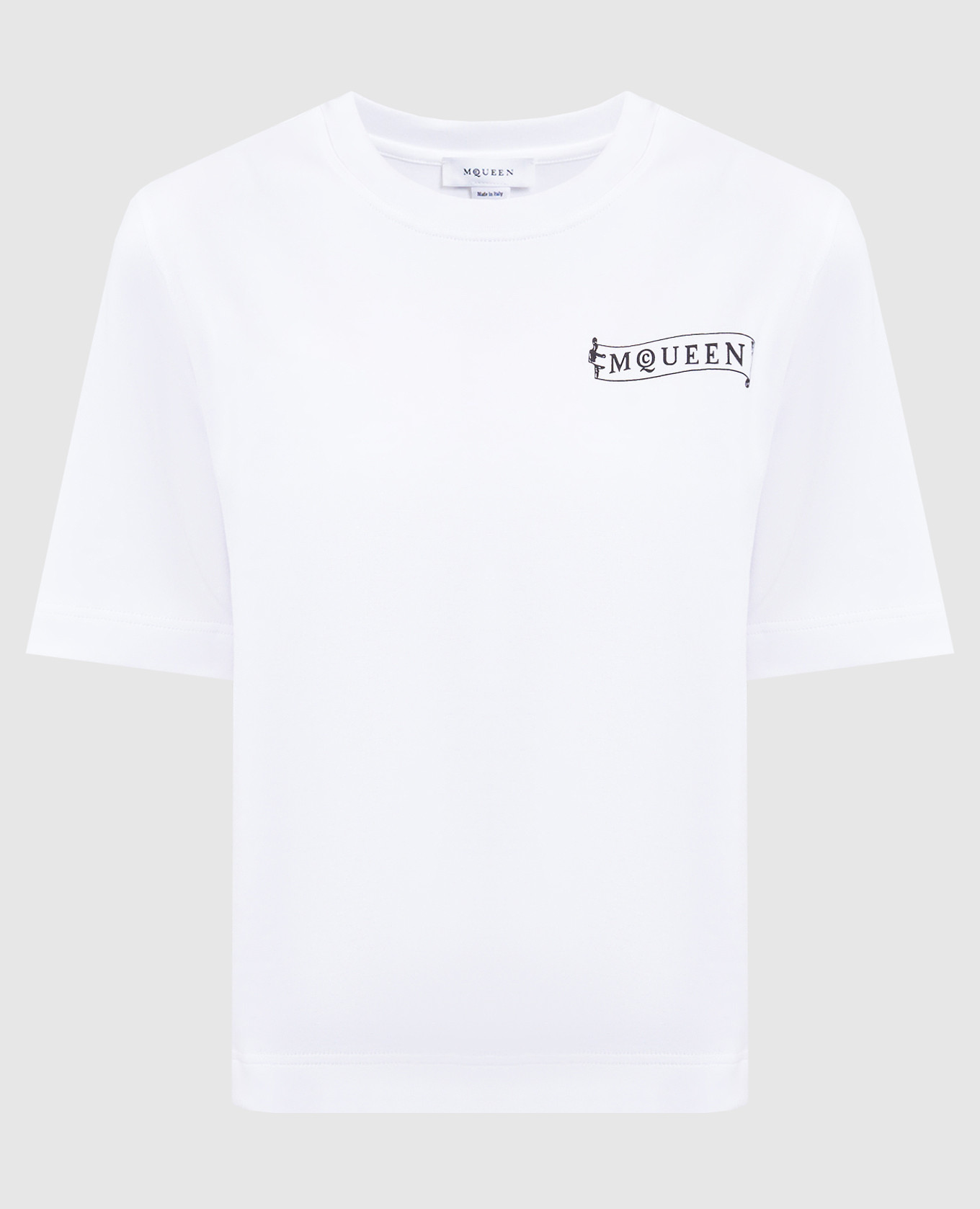 White T-shirt with logo print Alexander McQueen