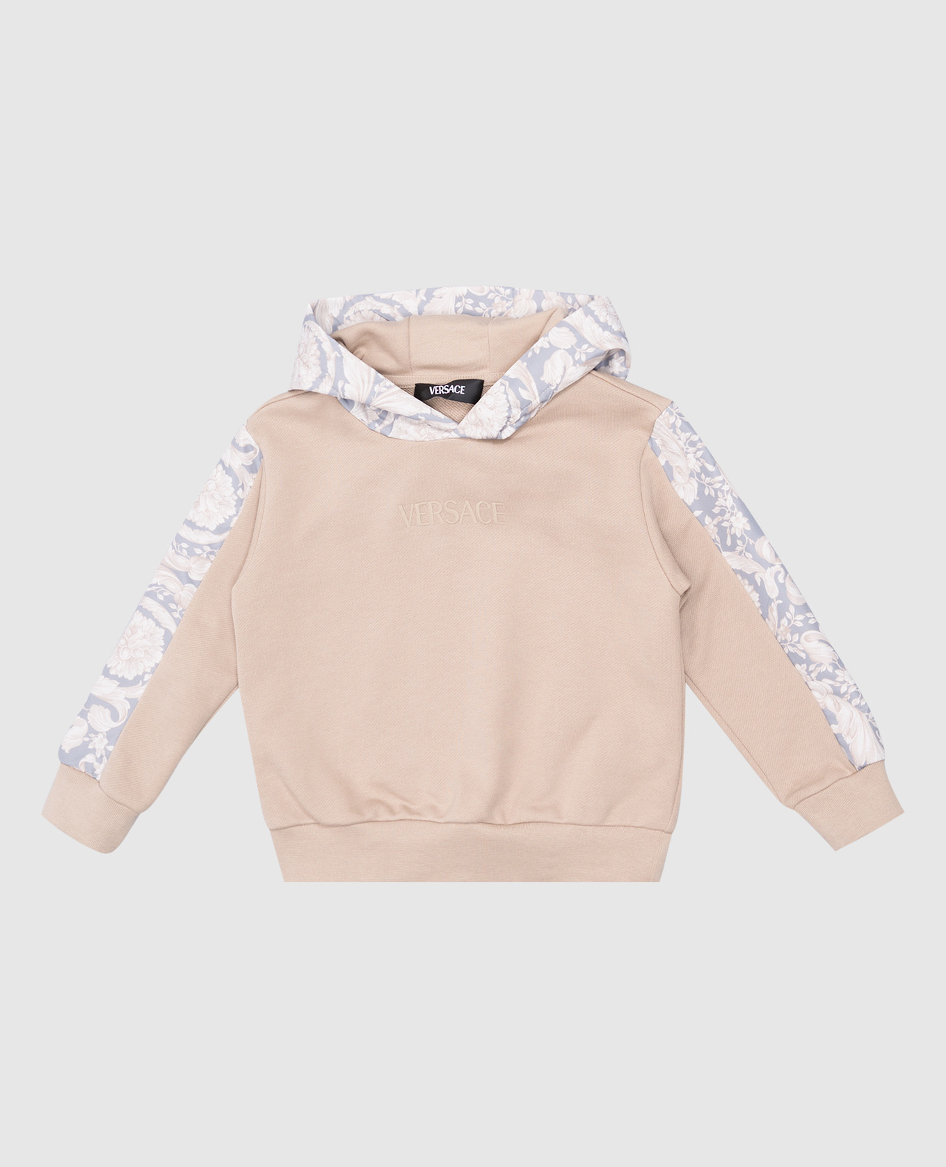 

Children's beige Barocco hoodie Versace
