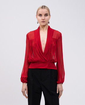 Philosophy di Lorenzo Serafini Red blouse with silk A02052115