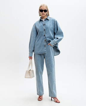Magda Butrym Blue jeans with logo patch DENIM04PANTS147724