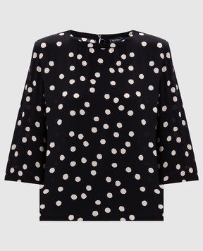 Max Mara Black blouse ARTURO made of silk with peas ARTURO