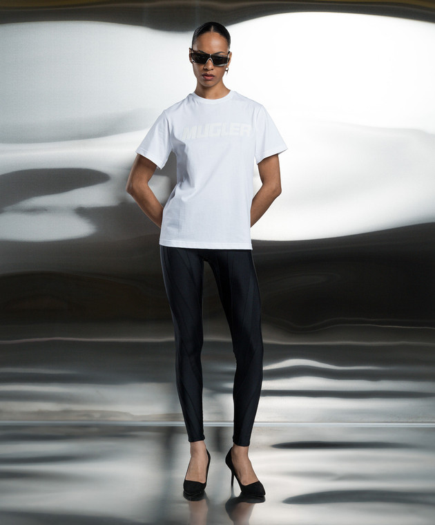 Thierry Mugler - White t-shirt with textured logo print