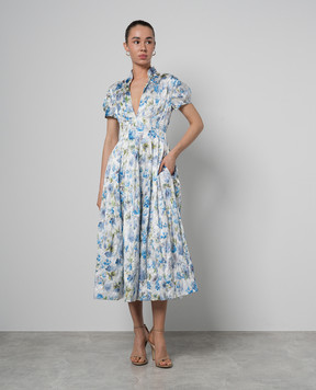 Philosophy di Lorenzo Serafini White midi dress in floral print A04610739