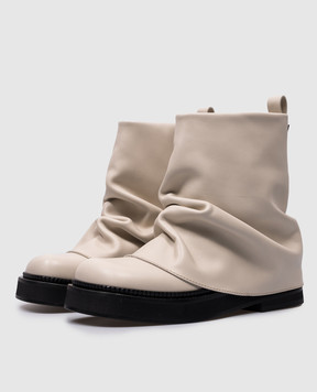 The Attico Mini Robin white leather boots 247WS832L019