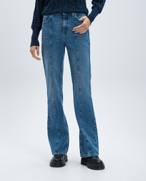 Twinset Blue flared jeans with a distressed effect 242TP2563