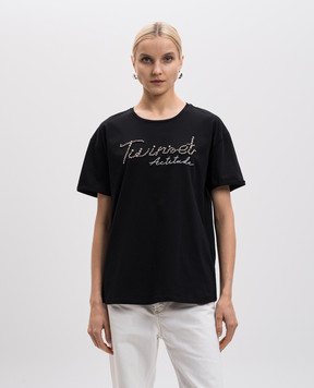 Twinset Black T-shirt with logo 251AP2162