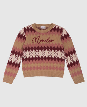 Moncler ENFANT Children's sweater made of wool with logo embroidery in a pattern J29549C00007M1241810