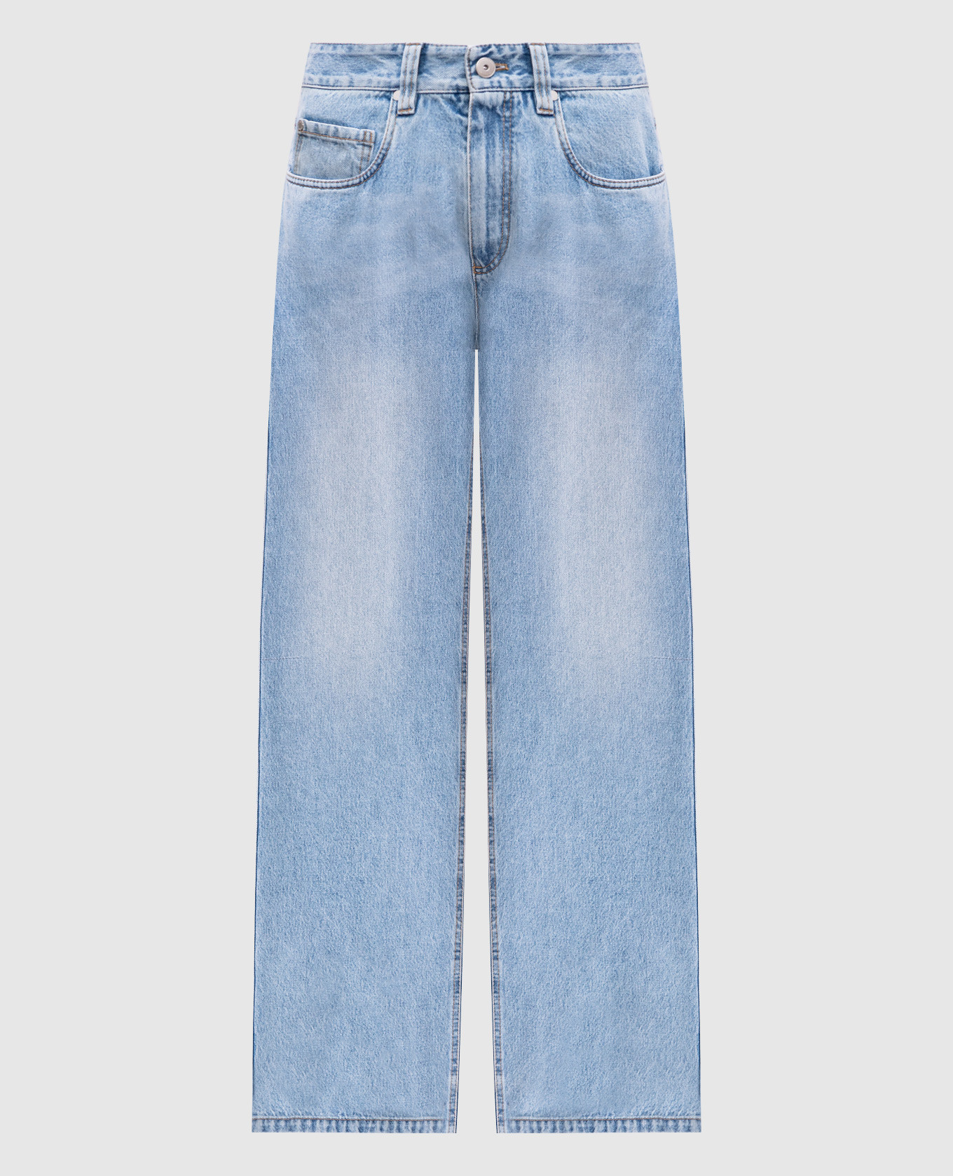 

Blue jeans with logo patch Brunello Cucinelli, Light blue