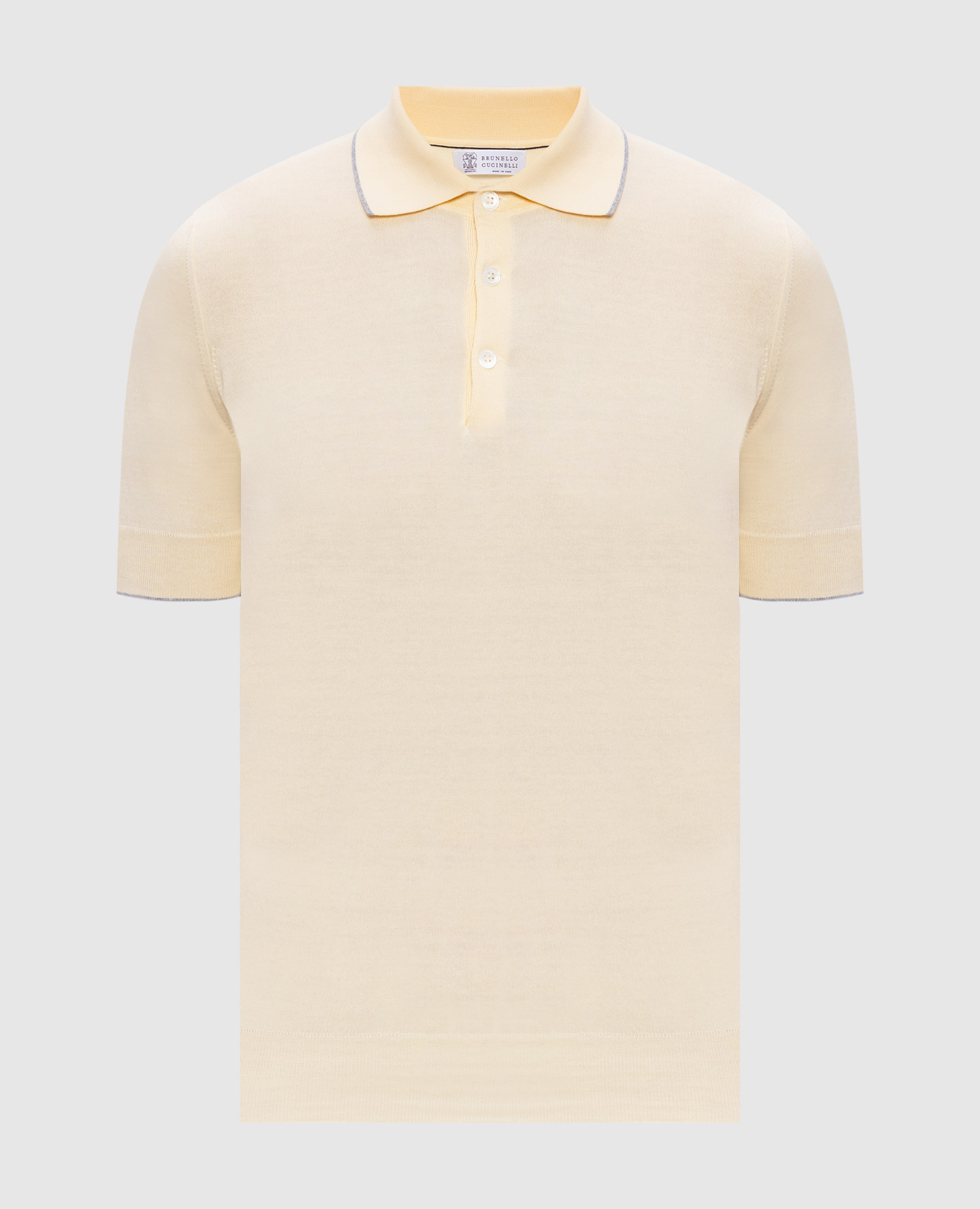 

Yellow polo with piping Brunello Cucinelli