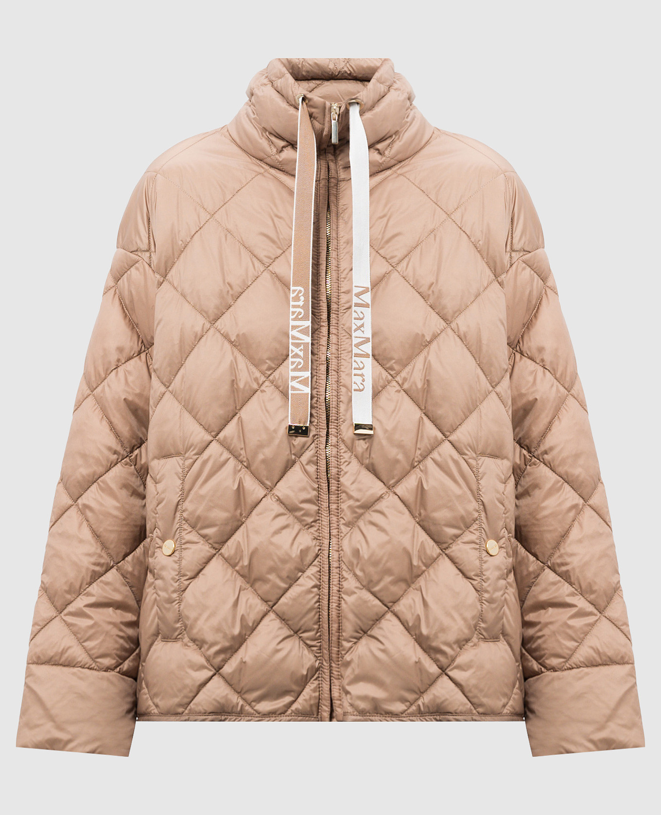 

PISOFT brown quilted down jacket with logo Max Mara