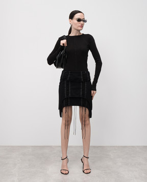 Helmut Lang Black mini skirt with lace-up detail P02HW301