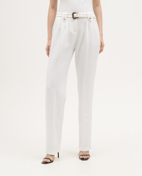 Versace Jeans Couture White pants with a belt 76HAA111N0103