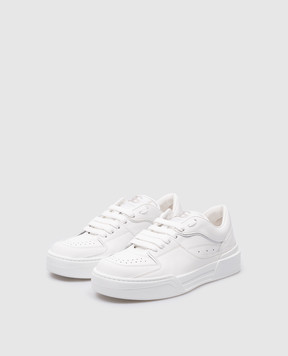Dolce&Gabbana White leather sneakers with a logo patch CK2036AC842