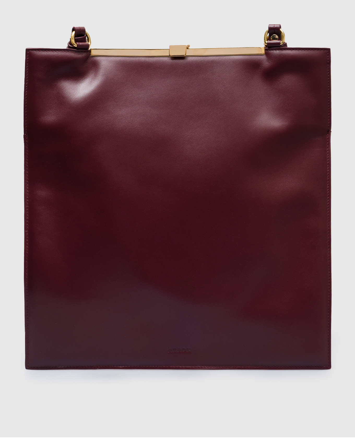 

Juliette maroon leather tote bag with logo AERON, Burgundy