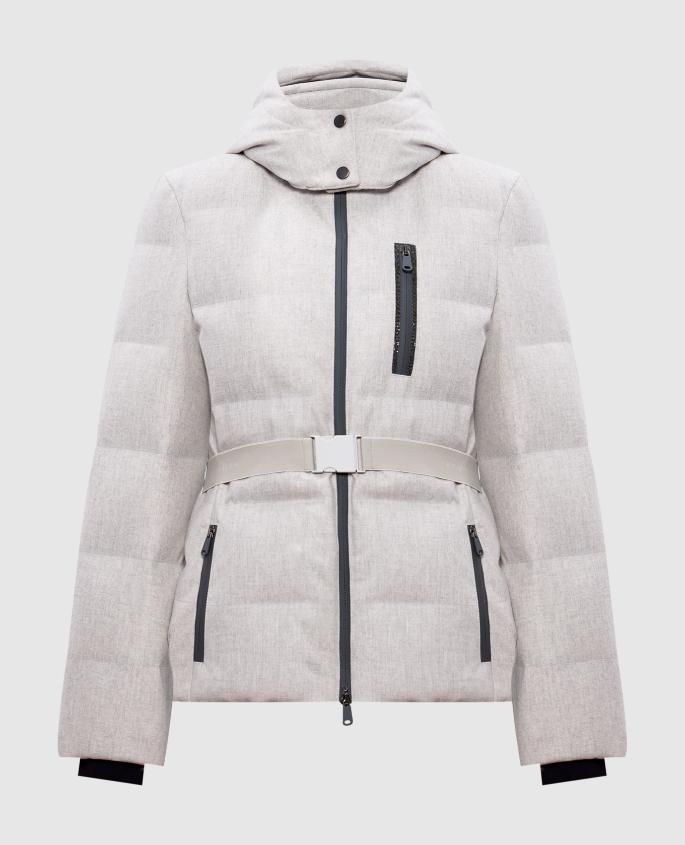 

Gray wool ski down jacket with monil chain Brunello Cucinelli, Grey
