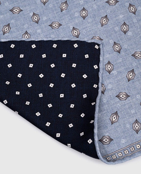 Brunello Cucinelli Blue double-sided printed silk pachet MI8770091
