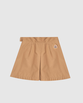Moncler ENFANT Children's beige mini skirt with logo patch K29542D00003598OP810