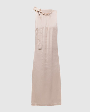 Peserico Beige midi dress with monil chain S0226006638