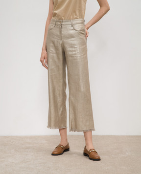 Max Mara Beige linen BOUQUET pants BOUQUET