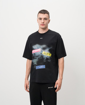Off-White Type Sticker black t-shirt with logo print OMAA120F24JER00L