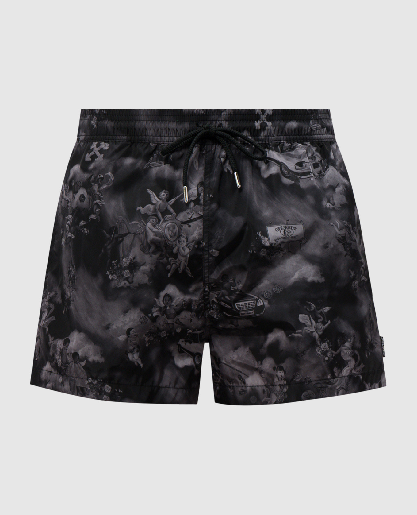

Black swim shorts with fresco print Off-White