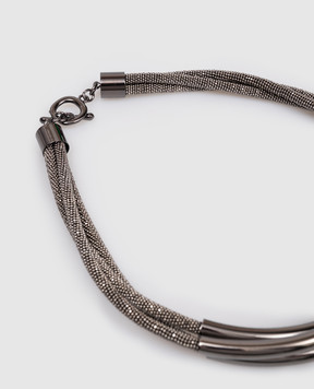 Peserico Gray necklace with monil chain E35495C0CC726