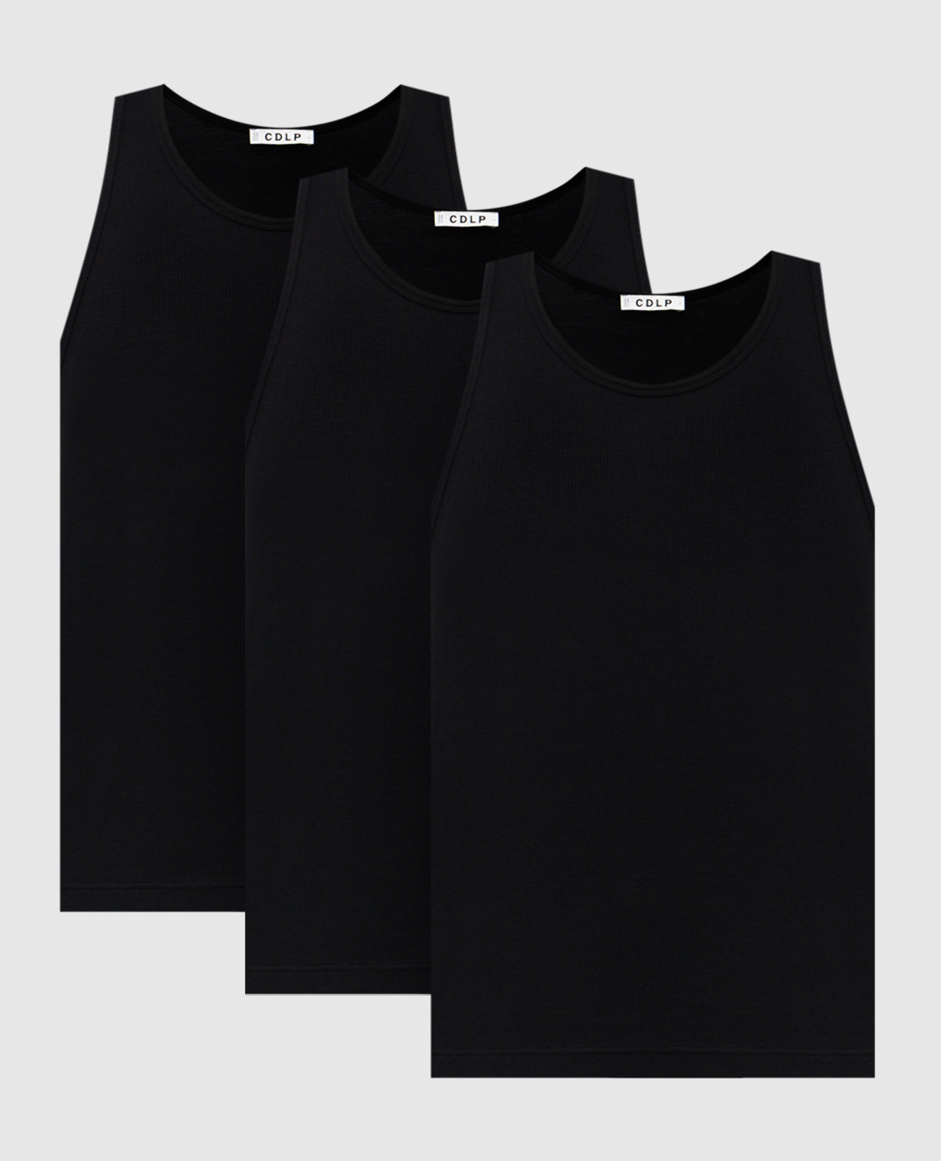 

Set of black ribbed t-shirts CDLP