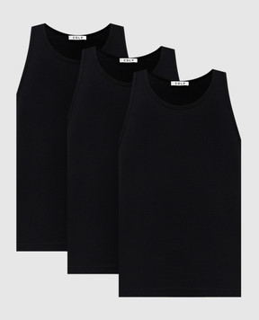 CDLP Set of black ribbed t-shirts MTO019022203