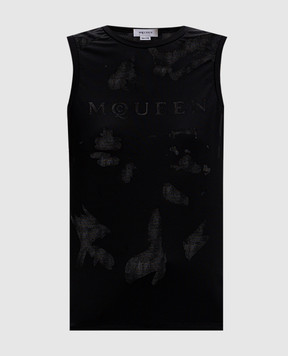 Alexander McQueen Black top with transparent inserts 815574QCAL0