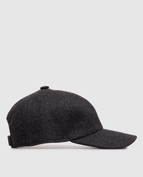 Cashmere&Whiskey Gray wool and cashmere cap 9925001